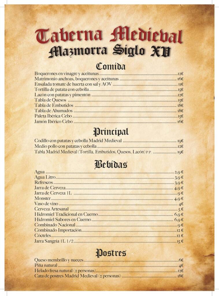 Comida, Bebida y postres